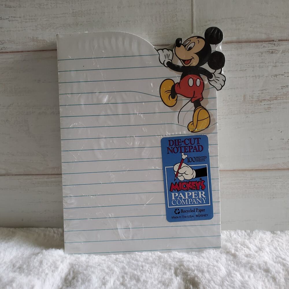 Vintage Mickey Mouse Die-cut Notepad Made in USA
